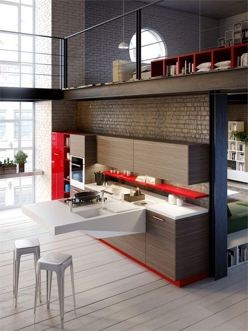 Uma cozinha moderna é perfeita para um ambiente mais descolado
