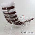 Conjunto Poltrona, Cadeira e Banqueta Costela Original Madeira Macia
