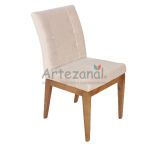 Cadeira premium Paula Veludo Bege decorativa